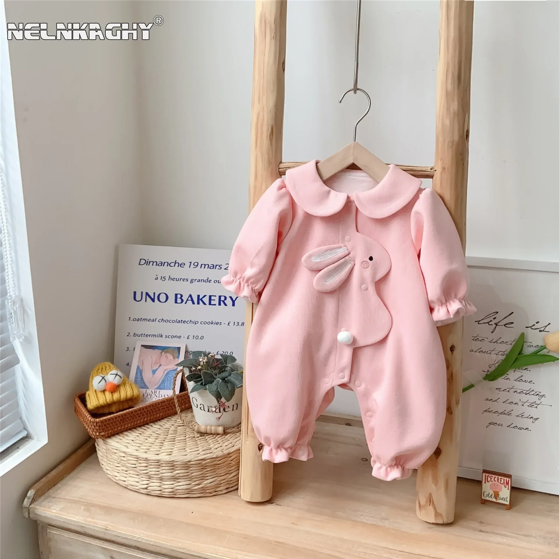 Top Trends: Newborn Baby Fall Outfit: Cute Bunny Long Sleeve Romper - Cozy Infant Girls One-Piece Jumpsuit 0-24M Shoppable Styles