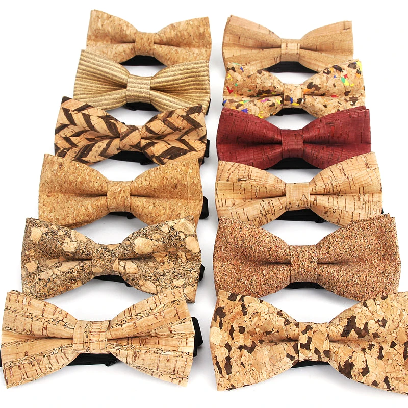 Top Trends: New Cork Wood Fashion Bow Ties Mens Novelty Handmade Solid Neckwear For Mens Wedding Party Man Gift Accessories Men Bowtie Shoppable Styles