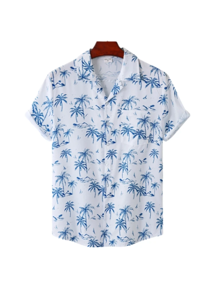 Top Trends: Hawaiian Men&#039;s Shirt Short 3D Printing Sleeve Summer Anime Coconut Tree Pattern Male Clothes Tops Casual HOLIDAY Beach Style Shoppable Styles