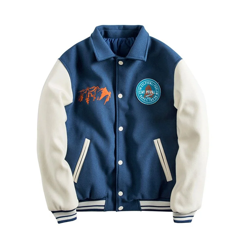 Top Trends: CMS New Blue Baseball Uniform Cotton Jacket Patch Panel Pilot Casual Loose Version Trend Shoppable Styles