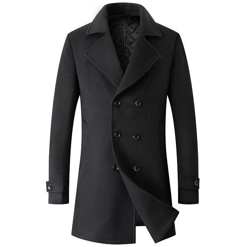 Top Trends: Men Double-breasted Wool Blends Cashmere Long Trench Coats Covercoats Winter Jackets Male Business Casual Trench Winter Coats Shoppable Styles