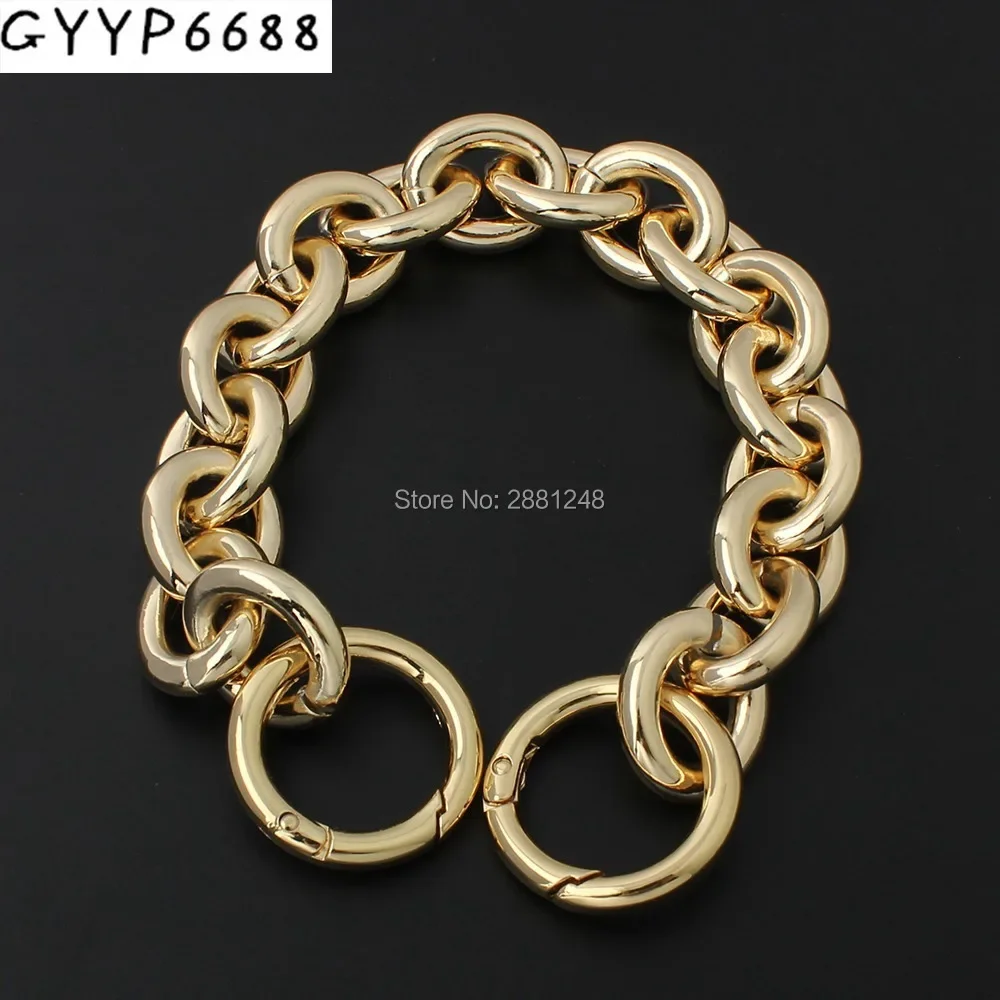 Top Trends: 24mm Thick Round Aluminum Chain + Spring Ring Light Weight Bags Strap Bag Parts Handles Chain For Bag Accessory Handbags Straps Shoppable Styles