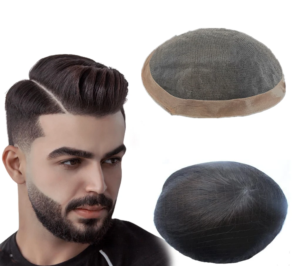 Top Trends: N.L.W Toupee For Men Fine Mono Men Toupee Human Hair Replacement System Hair Prosthesis Hair Wigs Natural Black Hair Units Shoppable Styles