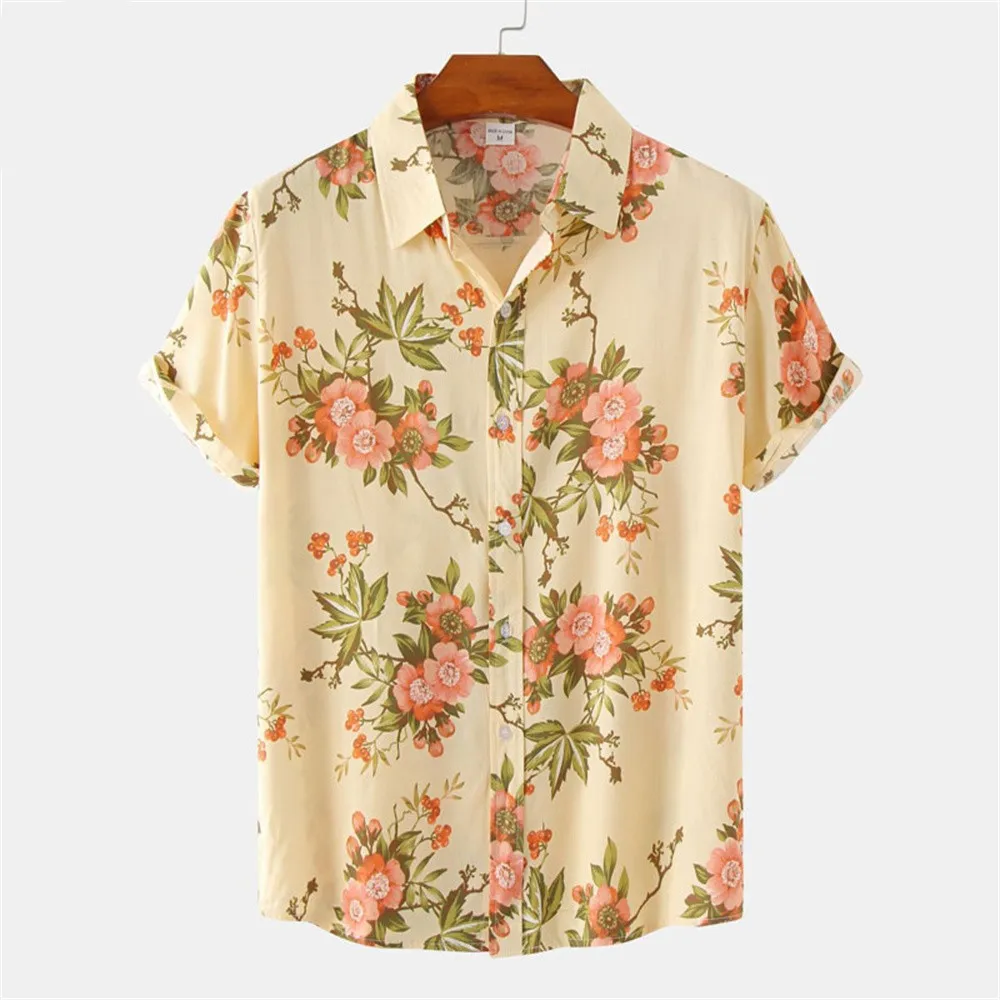 Top Trends: Simple Shirt For Men Flower Graphic Streetwear Street Casual Short Sleeve Hawaiian Sweatshirt Men Clothing Loose Oversized-Shirt Shoppable Styles