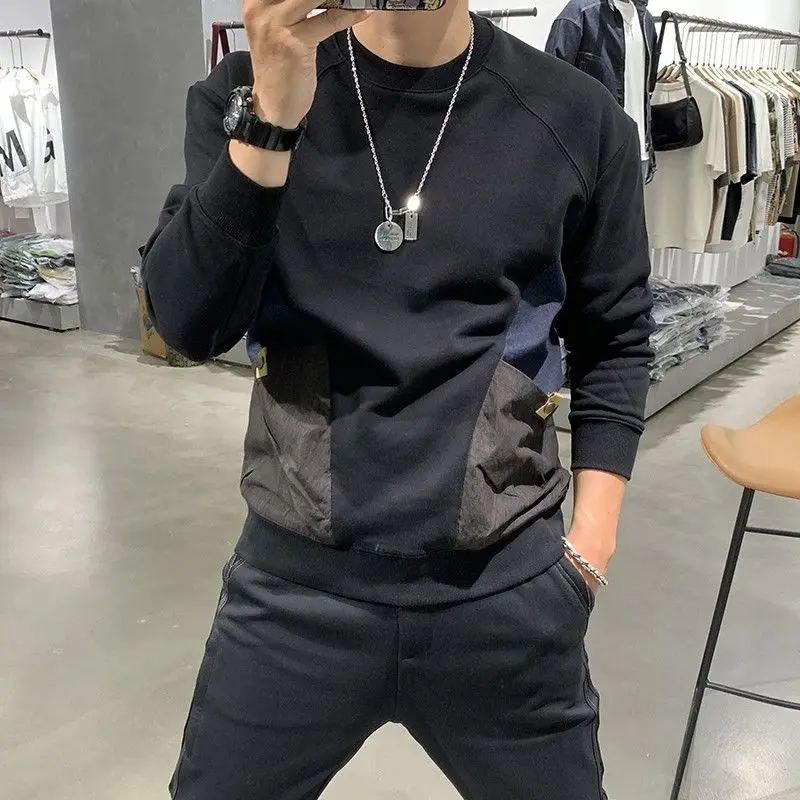 Top Trends: Fashion O-Neck Spliced Pockets Printed T-Shirt Men's Clothing 2022 Autumn New Oversized Casual Tops All-match Korean Tee Shirt Shoppable Styles - Image 4