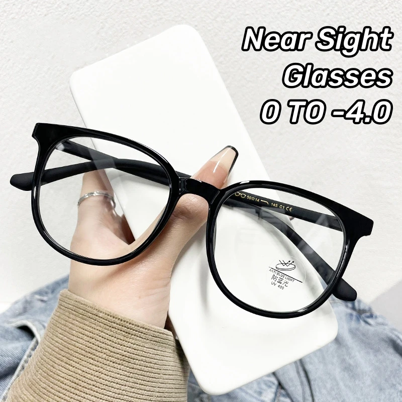 Top Trends: 2024 Anti-blue Light Nearsighted Eyeglasses Ultralight Large Frame Myopia Glasses Fashion Retro Ultra Light Near Sight Eyewear Shoppable Styles