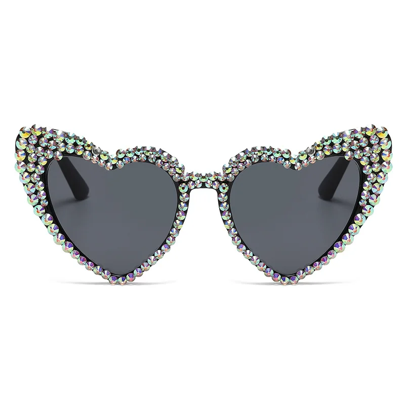 Top Trends: Women New Luxury Diamond Sunglasses Large Heart Shape Ultraviolet Sun Glasses For Ladies Unisex Large Frame Hip Hop Eyewear Shoppable Styles - Image 4