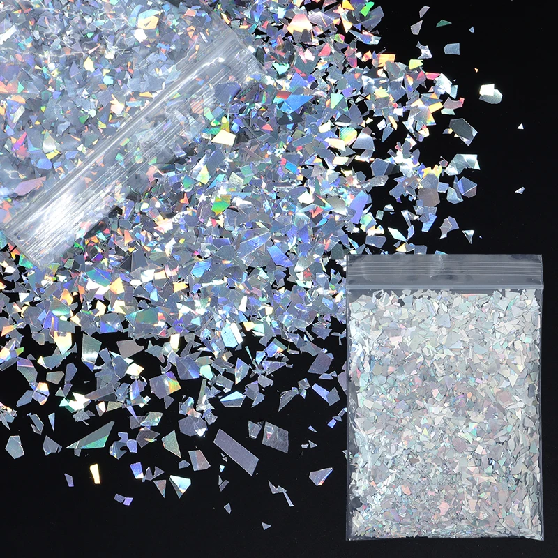 Top Trends: 10g Holographic Glitter Irregular Flakes For Epoxy Resin Filler Sparkly Gold Silver Resin Sequins Tumbler Art Moule Resine Epoxy Shoppable Styles