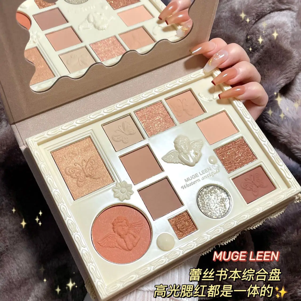 Top Trends: Eyeshadow Palette Angel Series Cute Eye Shadow Eye Glitter Make Up Palette Naked Eyeshadow Palette Shimmer Matte Finishes Shoppable Styles