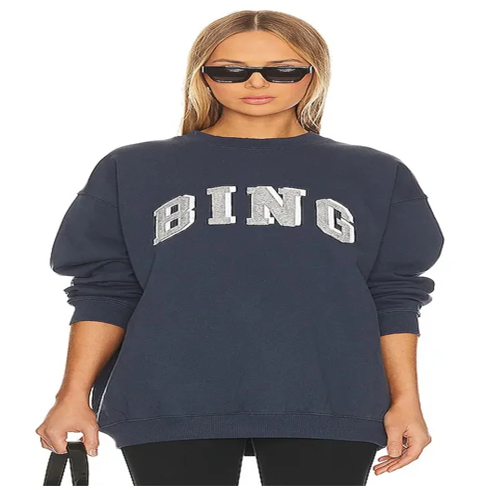 Top Trends: Spring Top AB Classic Letter Applique Embroidered Embroidery With Velvet Inside Loose Women&#039;s Hoodie Base Shoppable Styles