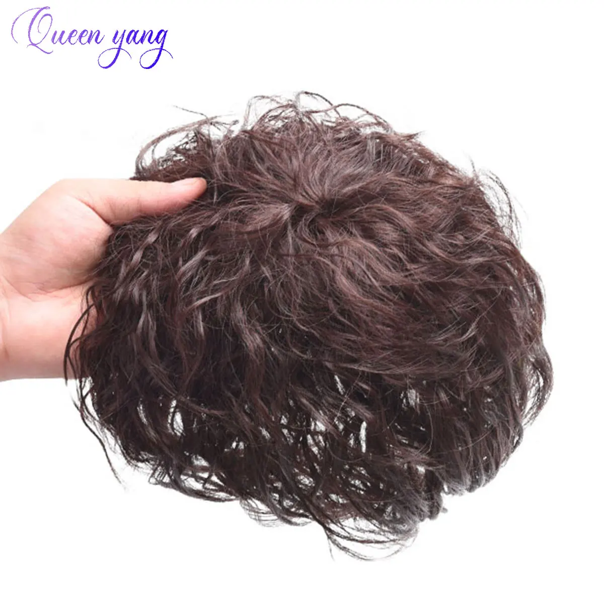 Top Trends: QUEENYANG Synthetic Topper Hair Bangs Clip Bangs Wave Wig Piece High Temperature Fiber Wig Bangs Clip On Hair Extension Shoppable Styles