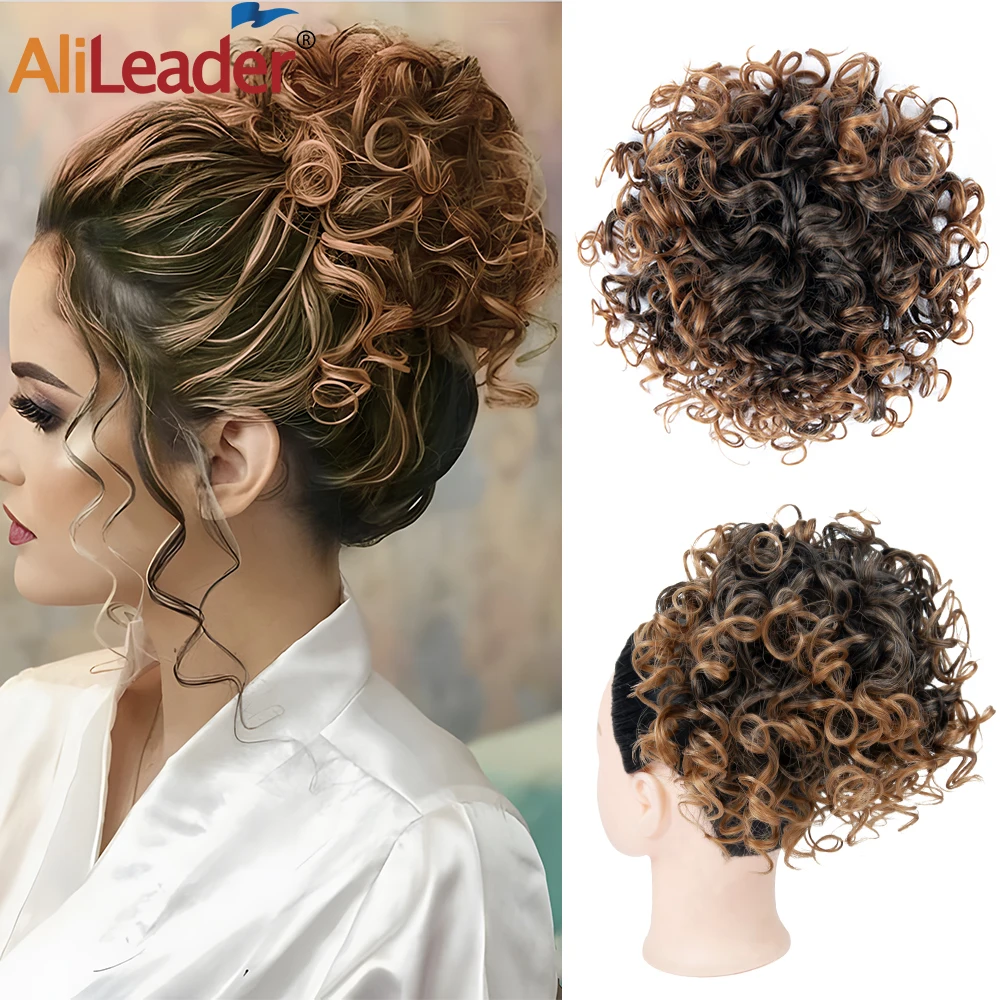 Top Trends: Synthetic Large Messy Hair Bun Hair Piece Elastic Drawstring Ponytail Loose Wave Curly Bun Scrunchie Tousled Updo Hair Extension Shoppable Styles