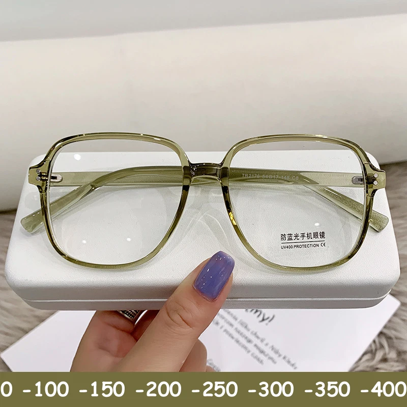 Top Trends: Women&#039;s Myopia Glasses Unisex Oversized Frame Nearsighted Glasses Ladies Retro Blue Light Blocking Eyeglasses Diopter 0 TO -4.0 Shoppable Styles