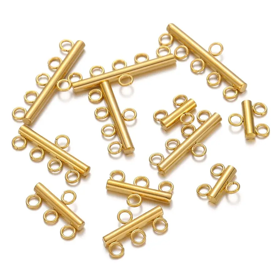 Top Trends: 10pcss / lot Stainless Steel Necklace Bracelet Layer Clasps Pendant Bail Connector DIY Connectors For Jewelry Making Supplies Shoppable Styles