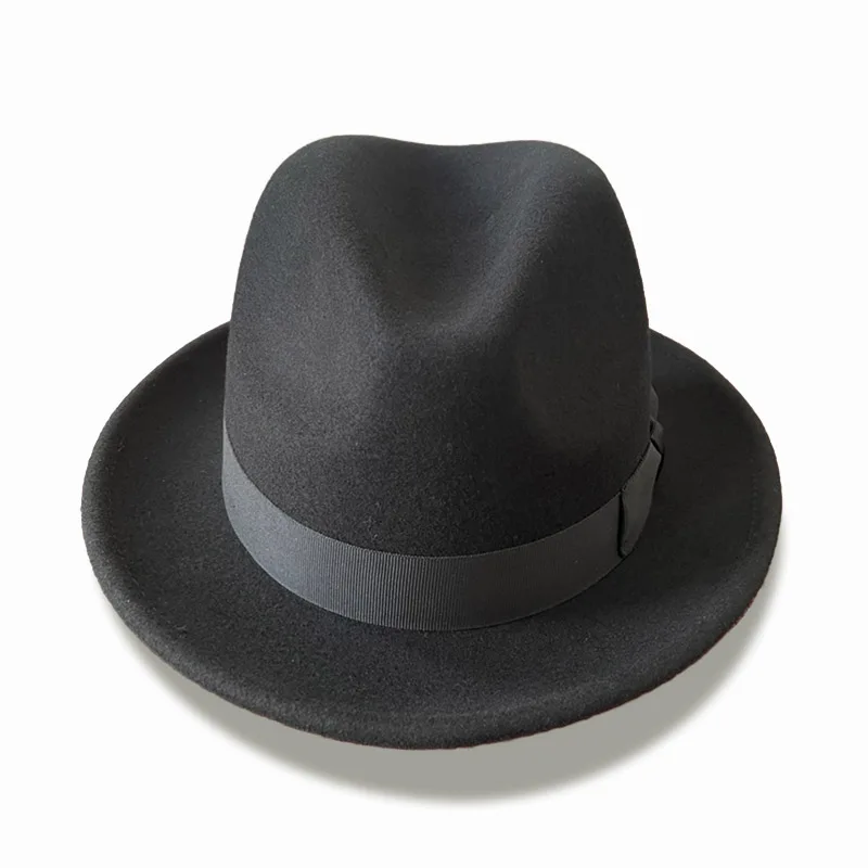 Top Trends: New British Short Brim Fedora Hat Men Wool Felt Trilby Hat 60 Cm Big Size Satin Lined High Quality Ships In Box Shoppable Styles