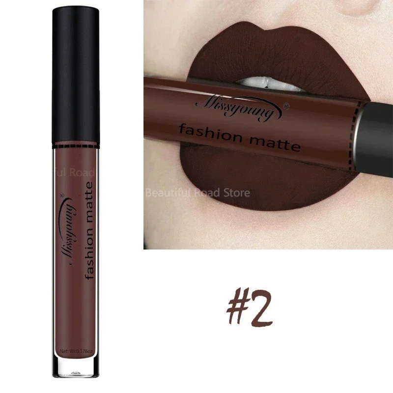 Top Trends: New Brand Makeup Lipstick Matte Lipstick Brown Nude Chocolate Color Liquid Lipstick Lip Gloss Matte Batom Shoppable Styles