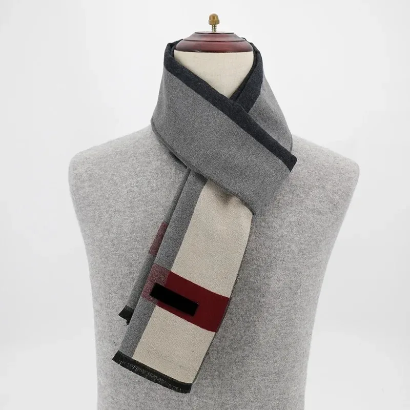 Top Trends: 2023 Luxury Brand Winter Plaid Cashmere Scarf For Men Warm Neck Scarfs Male Business Scarves Long Men's Pashmina Shawl Shoppable Styles