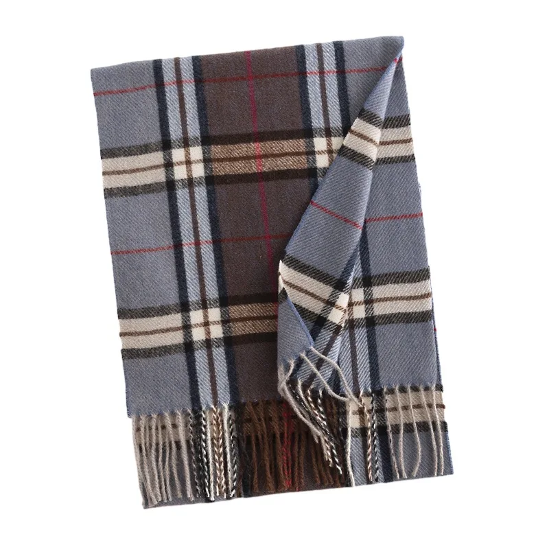 Top Trends: Checkered Pattern Fashion Trend Men's Scarf Imitation Cashmere Autumn And Winter Commuting Cold Prevention High-end Feel Shawl Shoppable Styles - Image 5