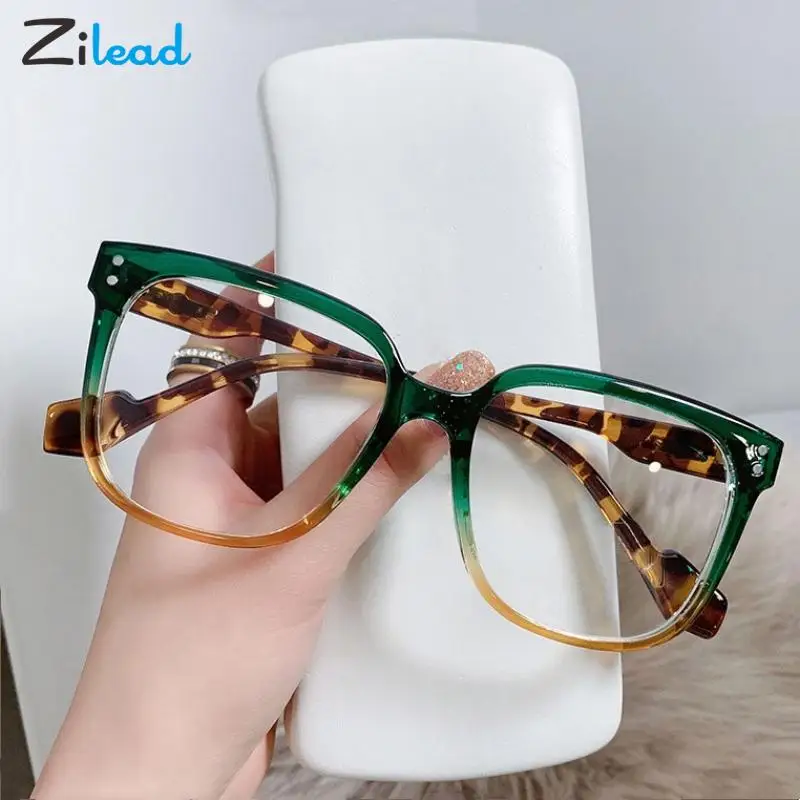 Top Trends: Zilead Anti Blue Light Reading Glasses Fashion Transparent HD Big Frame Presbyopic Eyeglasses Women Men Read Farsighted Eyewear Shoppable Styles