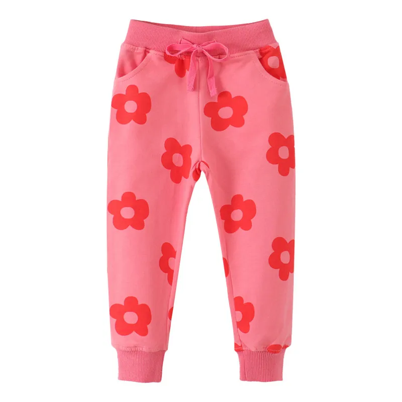 Top Trends: Jumping Meters New Arrival Flowers Print Drawstring Girls Sweatpants Hot Selling Toddler Kids Clothes Floral Toddler Trousers Shoppable Styles