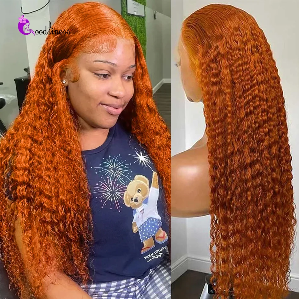 Top Trends: Orange Ginger Lace Front Wig Deep Wave Human Hair 13x6 Hd Lace Frontal Wig Colored 30 Inch 13x4 Preplucked Curly Wigs For Women Shoppable Styles