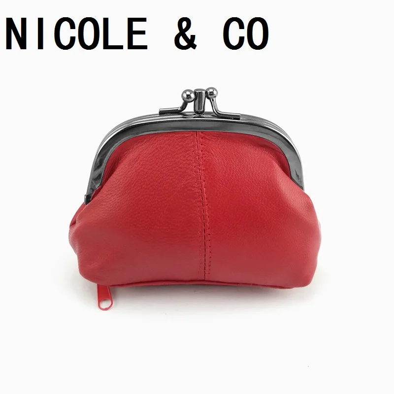 Top Trends: NICOLE & CO Original New Mini Genuine Leather Coin Purses Women Sheepskin Metal Hasp Zipper Small Wallets Card Change Money Bags Shoppable Styles