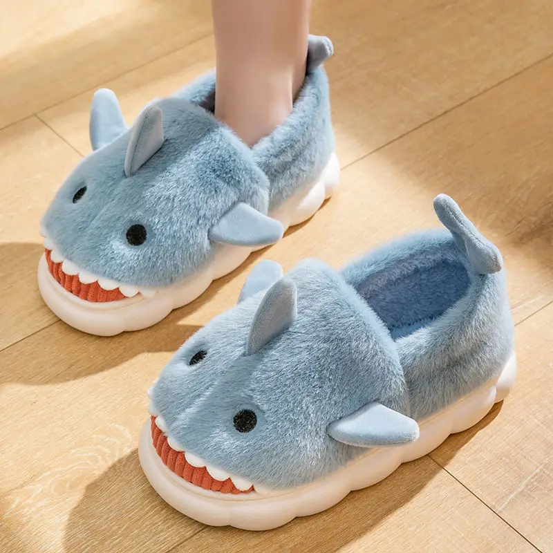 Top Trends: Platform EVA Cloud Shoes For Women And Men Winter Plush Slip-ons Slippers Funny Shark Flip Flops Indoor Floor Fluffy Slippers Shoppable Styles