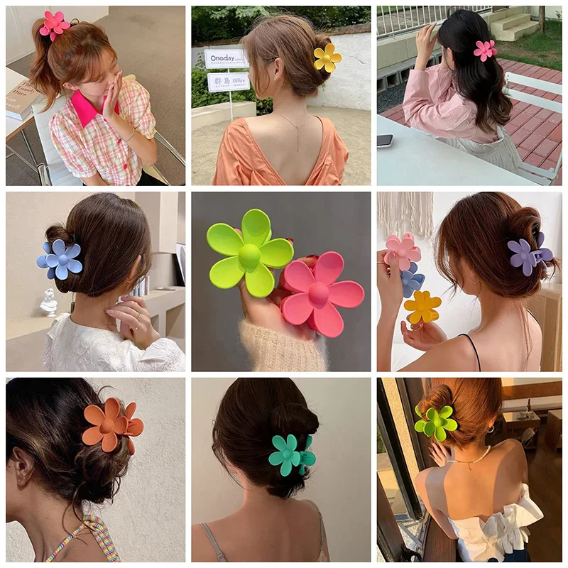 Top Trends: 7CM ABS Material Fashion Flowers Not Easy To Break Women Hair Claw Hairpin Hair Clip Headwear Shark Clip Women Hair Accessories Shoppable Styles - Image 4