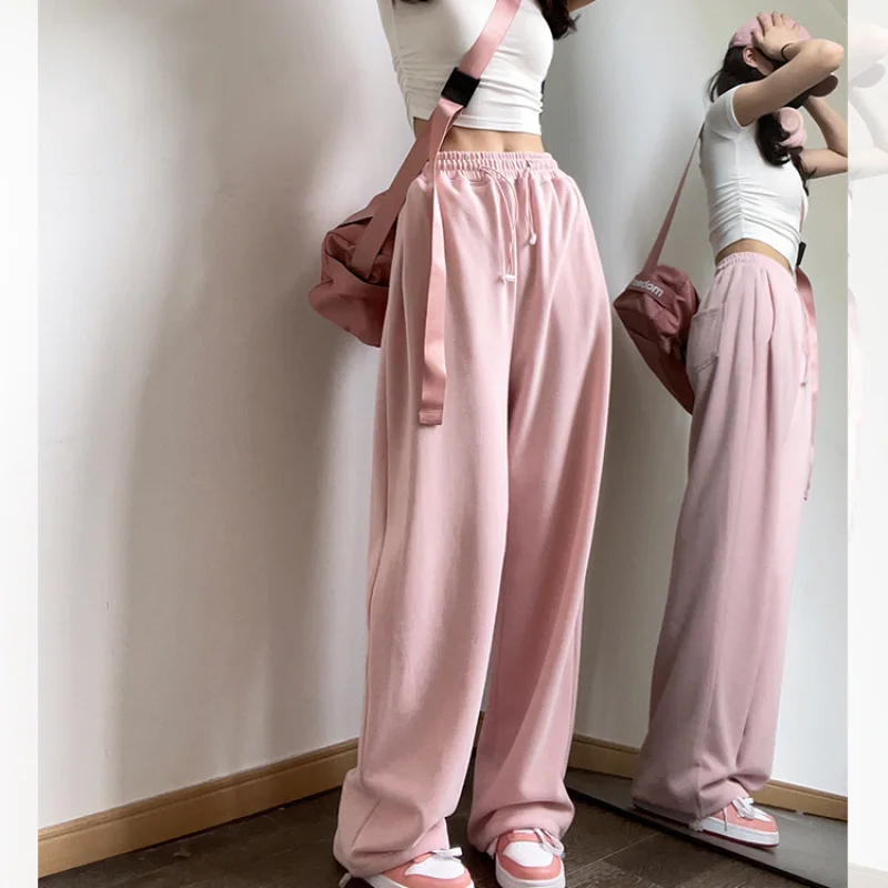 Top Trends: Y2K Pink Baggy Jogger Sweatpants Women Hippie Streetwear Oversize Sports Pants Casual Solid Wide Trousers Harajuku Korean Style Shoppable Styles