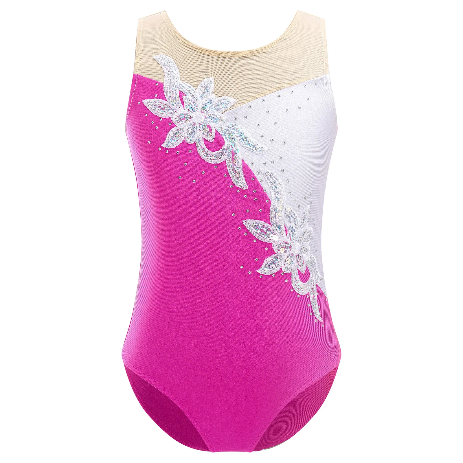 Top Trends: Kids Girls Sleeveless Ballet Dance Leotard Children Shiny Sequins Gymnastics Jumpsuit Bodysuit Competition Costumes For Girls Shoppable Styles