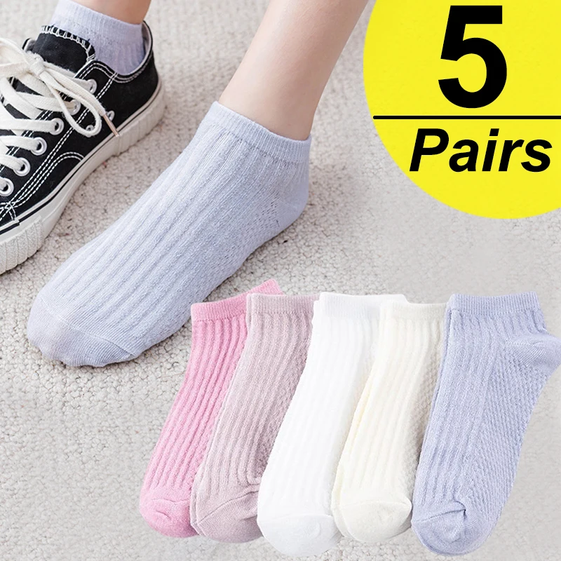 Top Trends: Lot Cute Women Short Socks Boat Chaussette Femme Skarpety Cotton Ankle Meias Sock Female Breathable Calcetines Mujer Shoppable Styles