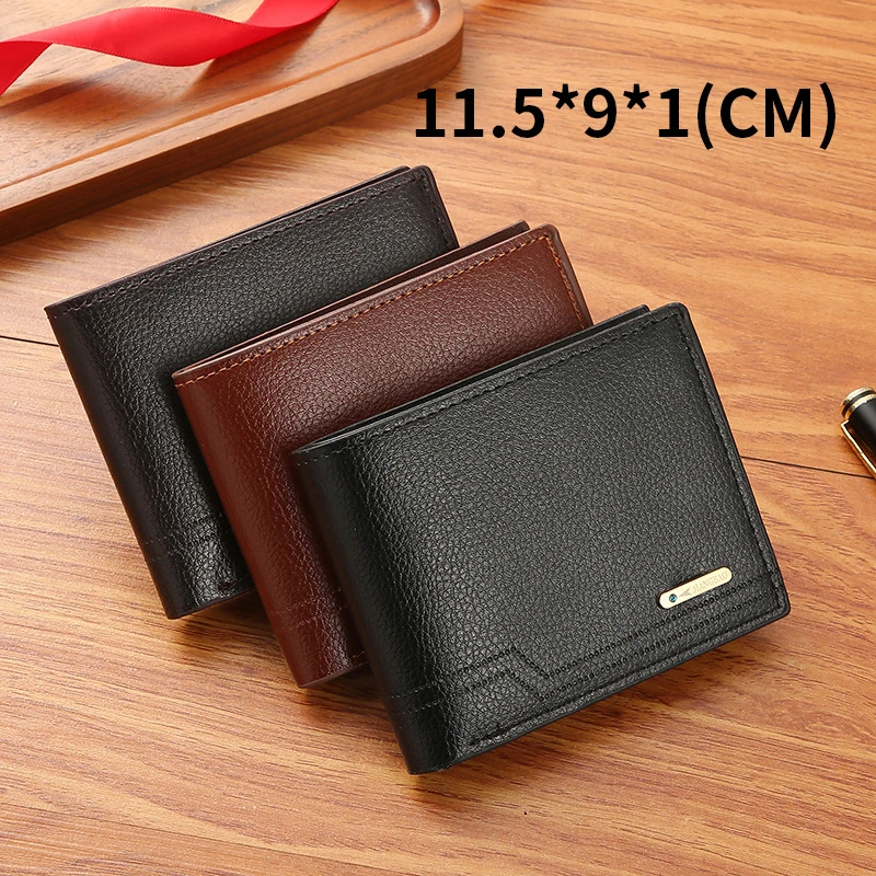 Top Trends: Vintage Men&#039;s Wallet PU Leather Billfold Slim Credit ID Card Holder Inserts Coin Purses Business Foldable Short Wallets For Male Shoppable Styles