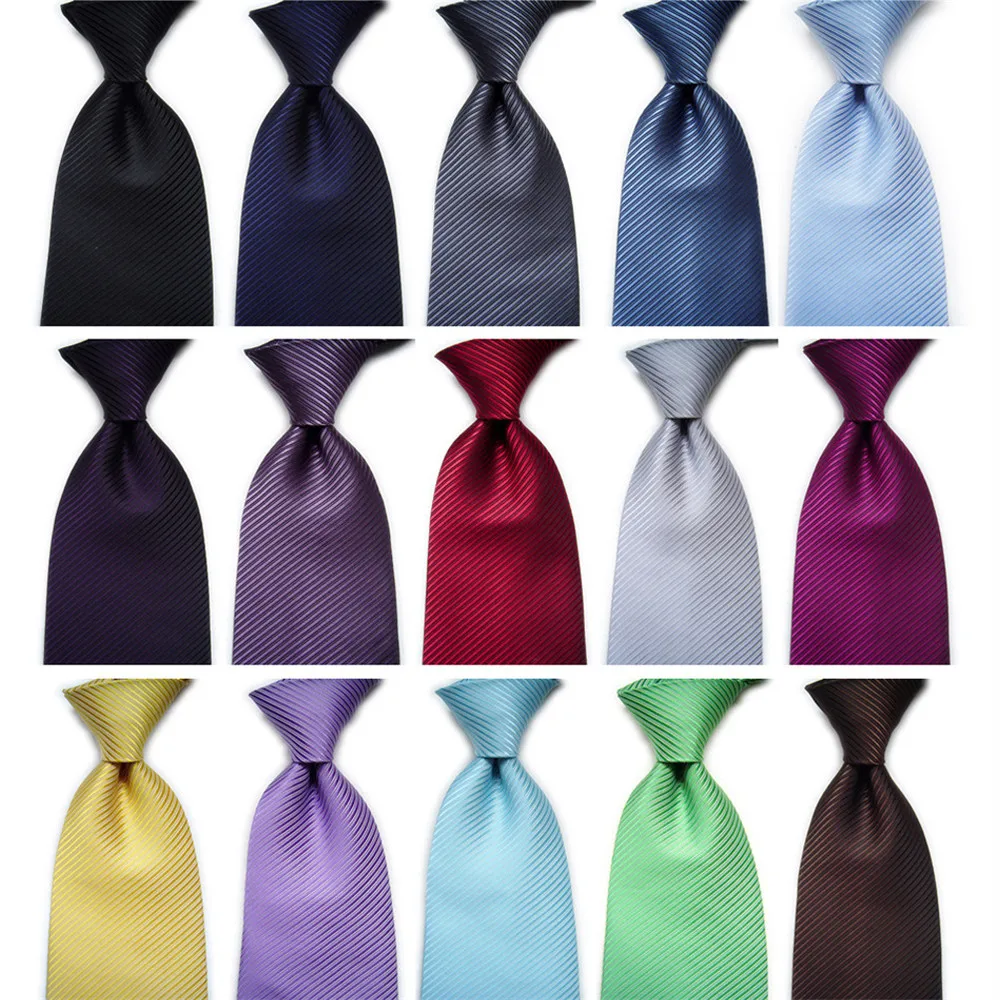 Top Trends: Men Women Fashion Ties 10CM 4'' Business Wedding Accessories Silk Tie Solid Striped Black Blue Red White Purple Necktie Shoppable Styles