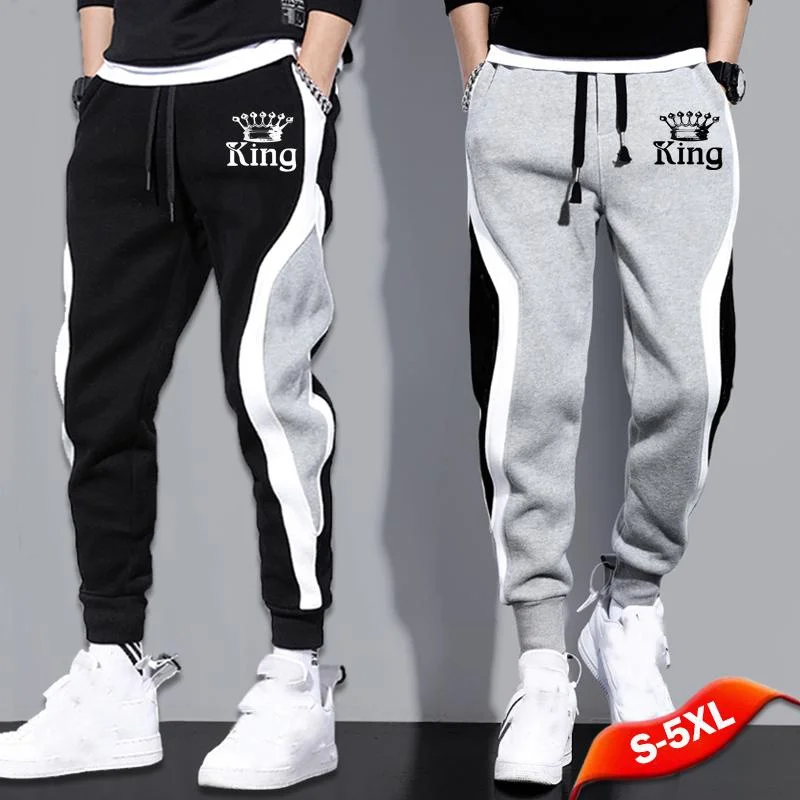 Top Trends: New King Letter Printed Pants For Men Casual Jogger Trousers Sports Running Pants Personality Patchwork Sweatpants For Men Shoppable Styles