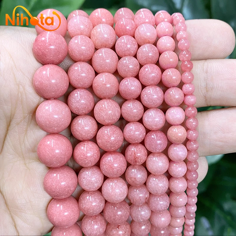 Top Trends: 4 / 6 / 8 / 10 / 12mm Natural Light Pink Rose Chalcedony Round Beads Diy Bracelet Necklace Accessories For Jewelry Making 15&quot; Strand Shoppable Styles