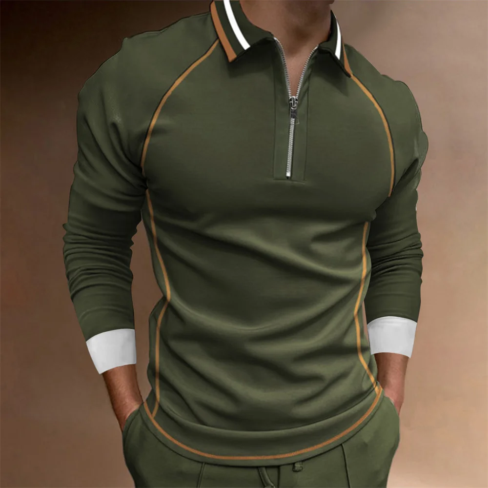 Top Trends: Long -sleeved Men's Casual Simple Plaid Digital Printing POLO Shoppable Styles