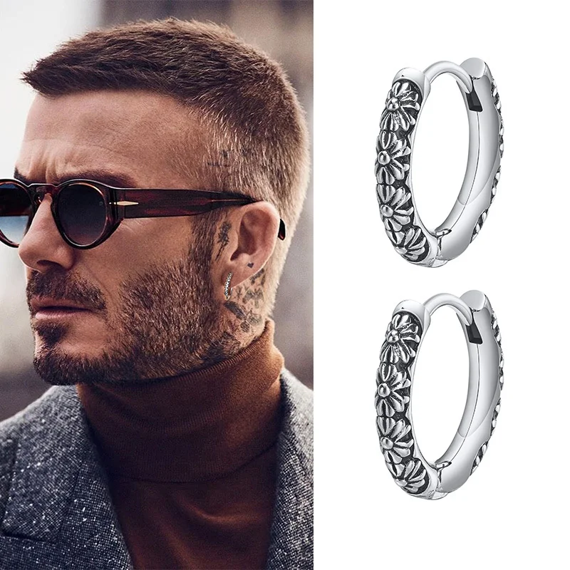 Top Trends: Men&#039;s Stylish Hoop Earrings, Waterproof Stainless Steel Round Huggie Hoops Vintage Gothic Ear Gifts For Him Jewelry Shoppable Styles