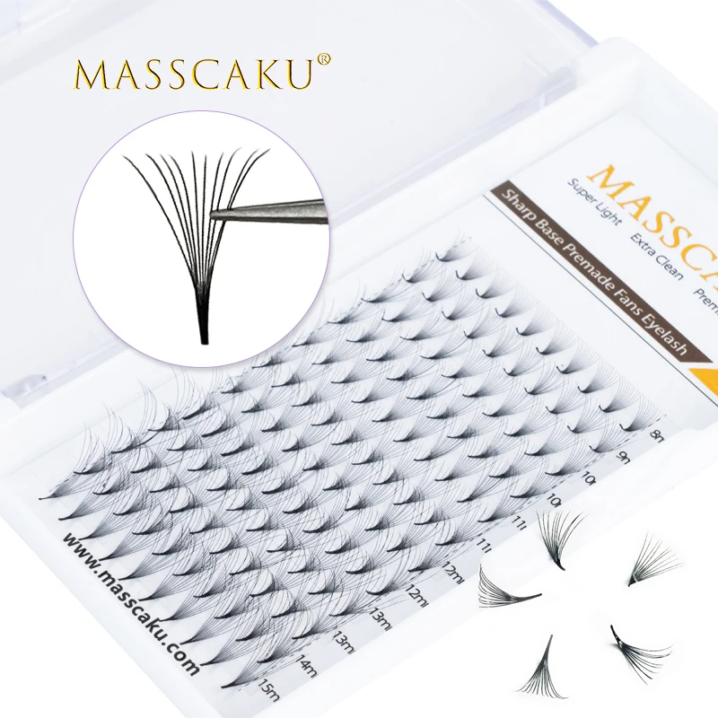 Top Trends: Slim Narrow Base Premade Volume Fans Lashes 6D / 8D / 10D / 12D Thin Pointy Base Russian Volume Eyelash Extensions Supplies Shoppable Styles