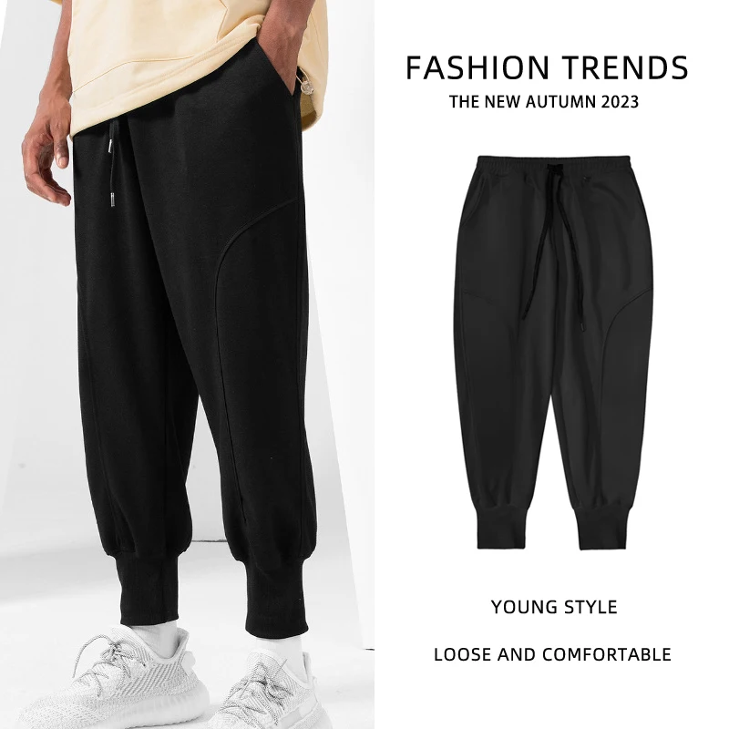 Top Trends: European And American Youth Loose Fitting Casual Sports Pants Men&#039;s Solid Color Running Training Pants Straight Pants Menswear Shoppable Styles