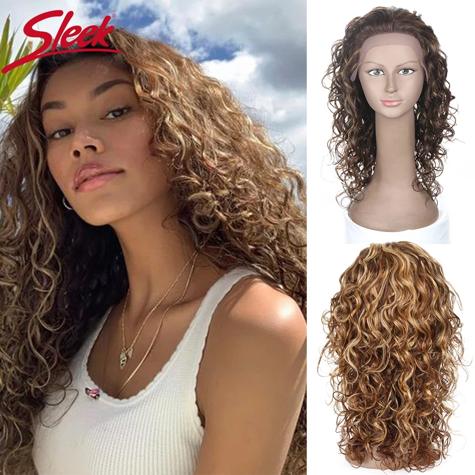 Top Trends: Sleek Curly Human Hair Wig For Women 13X3 Blonde Highlight Lace Front Wig 24 Inch Long Deep Wave Brazilian Hair Wigs Real Wigs Shoppable Styles