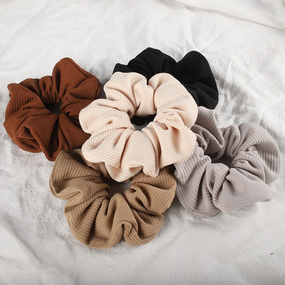 Top Trends: Winter Corduroy Knitted Large Scrunchies Elastic Hair Bands Women Girls Stripe Fabric Ponytail Holder Hair Ties Hair Accessories Shoppable Styles - Image 2