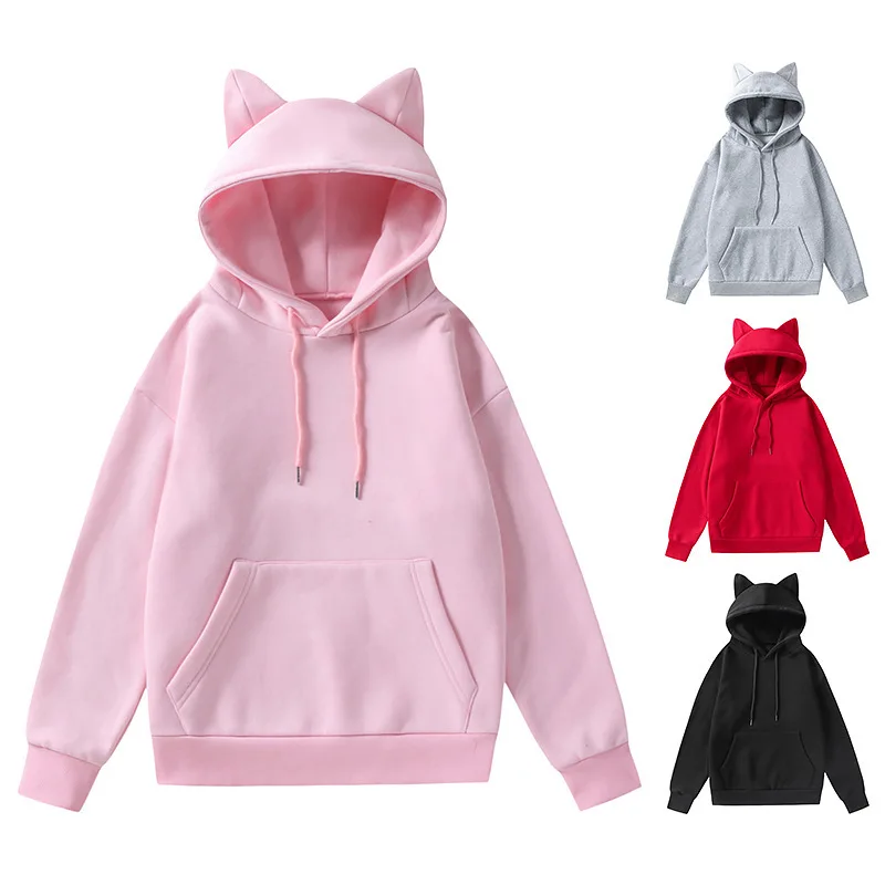 Top Trends: NONSAR Pullover Loose Cat Ears Hoodies Women Autumn Winter Long Sleeve Sweatshirt INS HOT Shoppable Styles