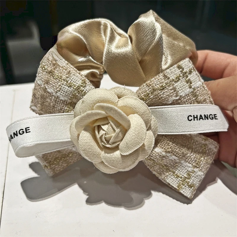 Top Trends: New Bowknot Headwear Hair Ties For Women Ponytail Senior Sense Lattice Winter Camellia Flower Rope Female Accessories Shoppable Styles