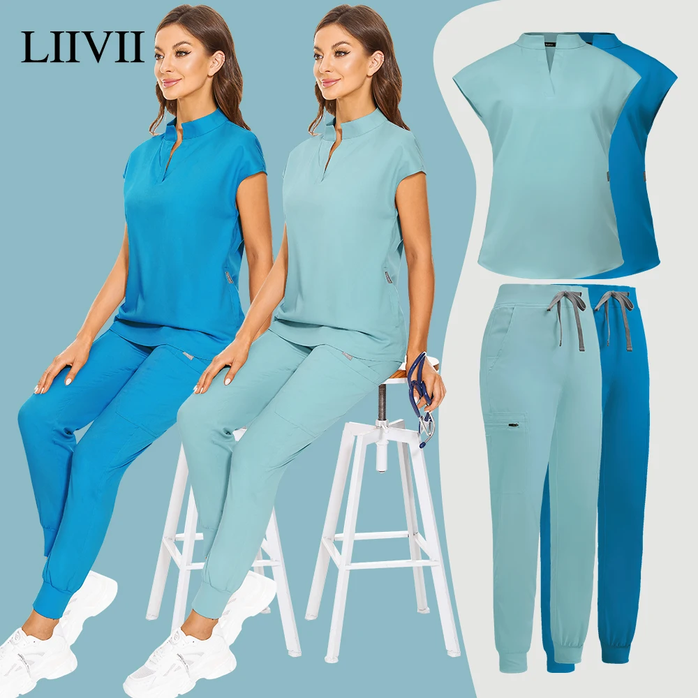 Top Trends: Beautician Clothes Medical Tops+ pants Women Scrubs Uniform Clinical Workwear Spa Uniform Nurse Clothes Doctor Dentist Overalls Shoppable Styles