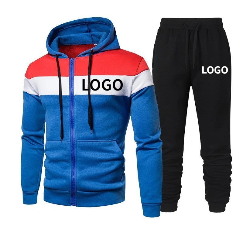 Top Trends: Custom LOGO Men Tracksuit Brand Patchwork Hooded Zipper Cardigan And Sweatpants Outfits Spring Autumn Casual Male Sportswear Shoppable Styles