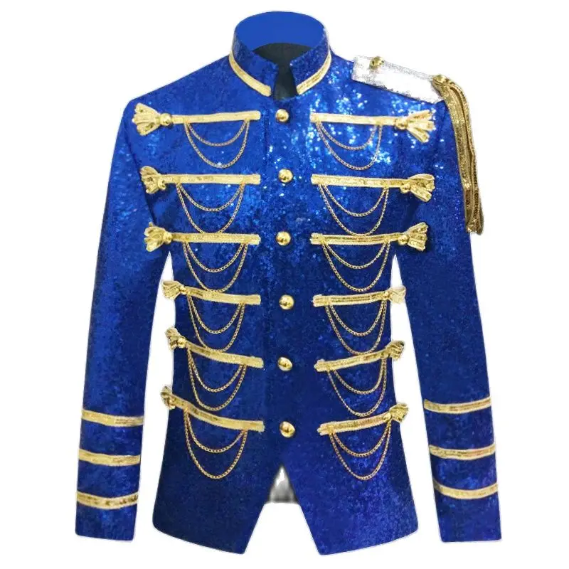 Top Trends: Sequin Embellished Blazer Jacket Men Stage Party Mens Suit Jacket Military Dress Tuxedo Men Blazer Singer Show DJ Costume Homme Shoppable Styles - Image 6