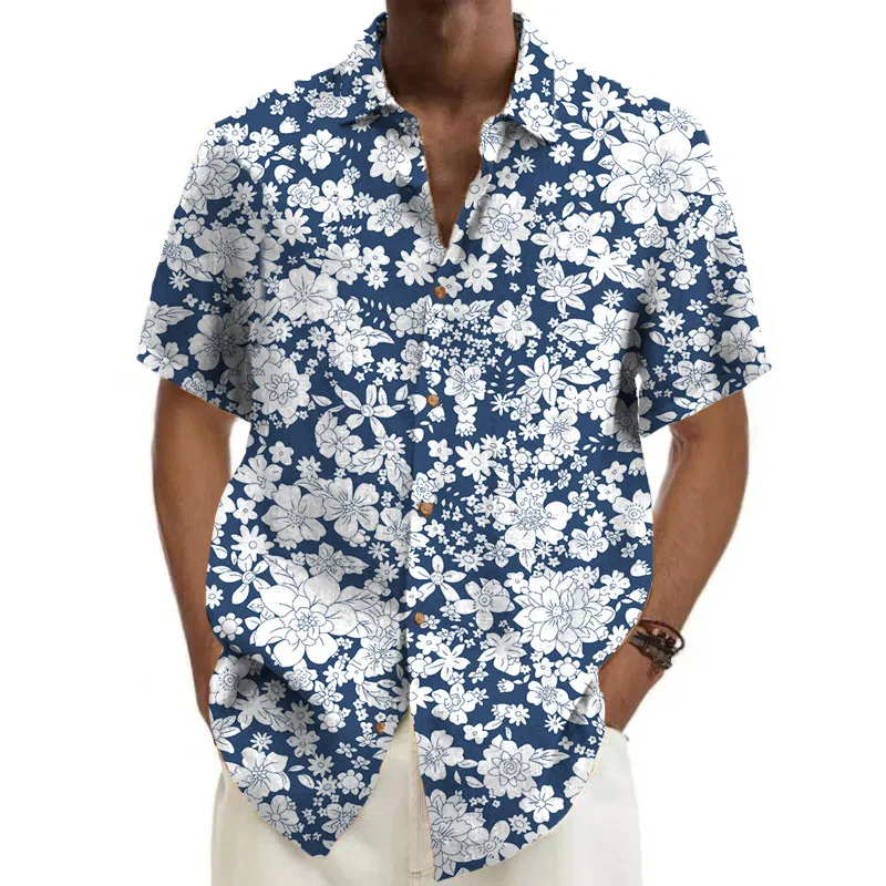 Top Trends: Hawaii Shirt For Men 3D Flower Print Shirts Summer Fashion Short Sleeve Tees Tops Casual Pattern Blouse Oversized Men Clothing Shoppable Styles