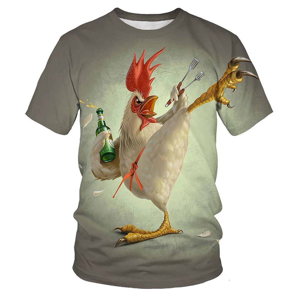 Top Trends: Summer Men&#039;S New 3d Printed Cute Chicken Graphic T-Shirt Fashion Casual Funny Street Relaxed Breathable Plus Size Top Clothing Shoppable Styles