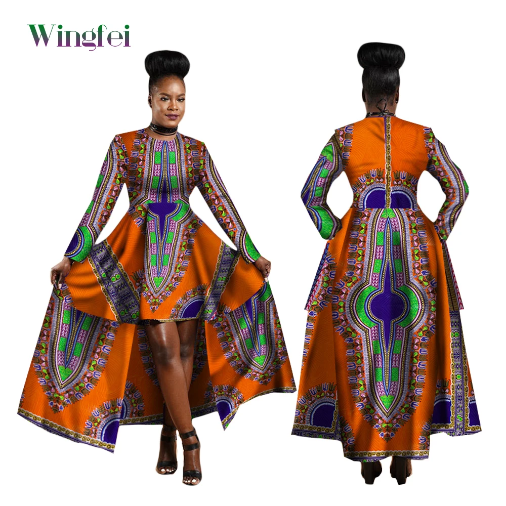 Top Trends: African Dresses For Women Dashiki Kente Style Print Dress Cotton Wax Print Sexy Maxi Long Dress For Ladies Africa Clothes WY1268 Shoppable Styles