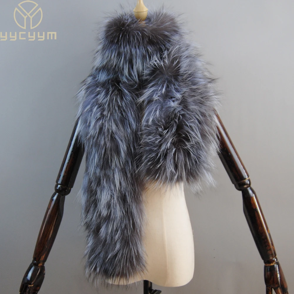 Top Trends: Good Quality Women Real Fox Fur Scarf Long Style Lady Warm Soft Knitted Real Fox Fur Shawl Wrap Natural Fox Fur Pashmina Scarves Shoppable Styles